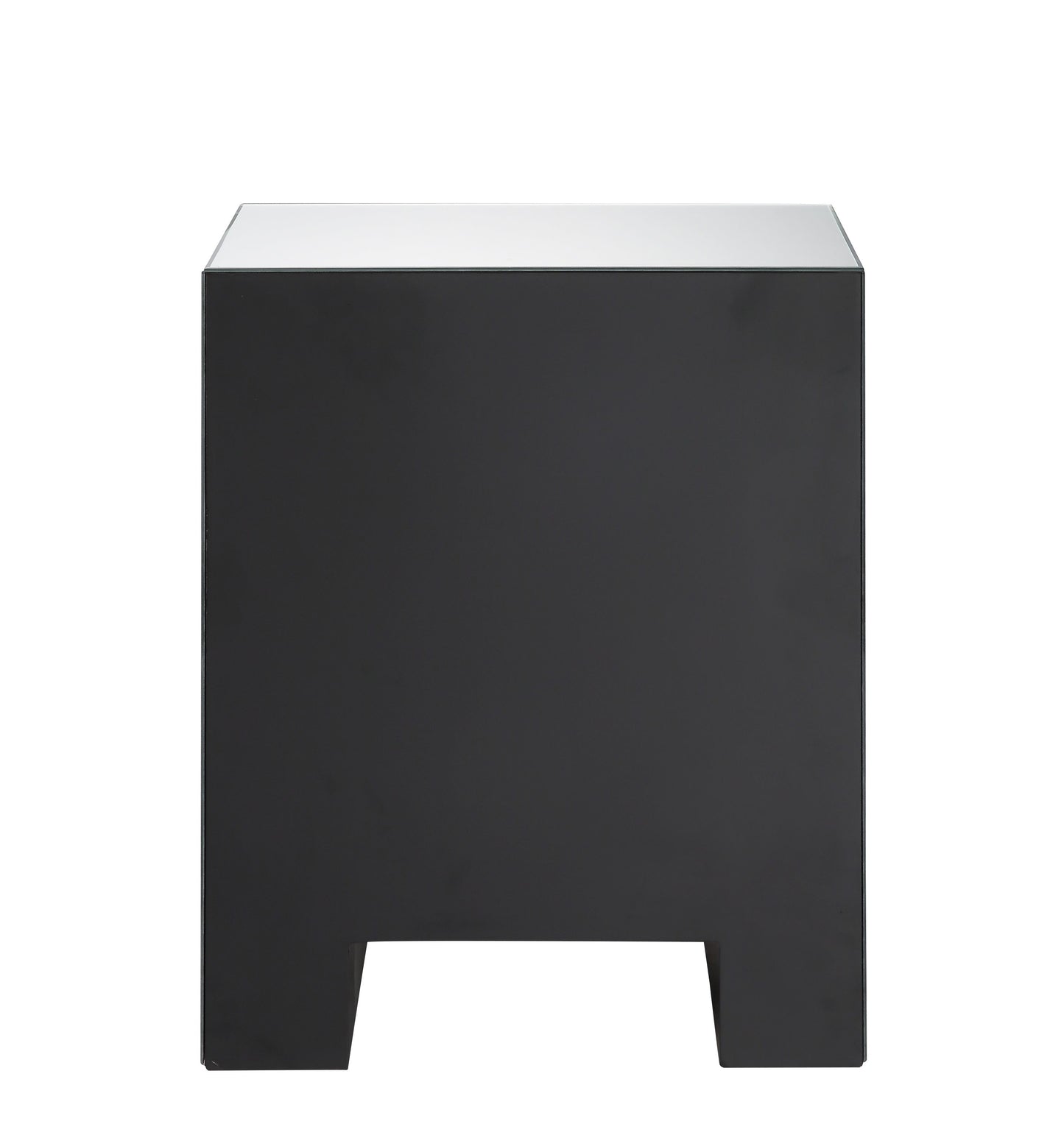 Silver Mirrored Accent Table with Storage Drawers for Living Room