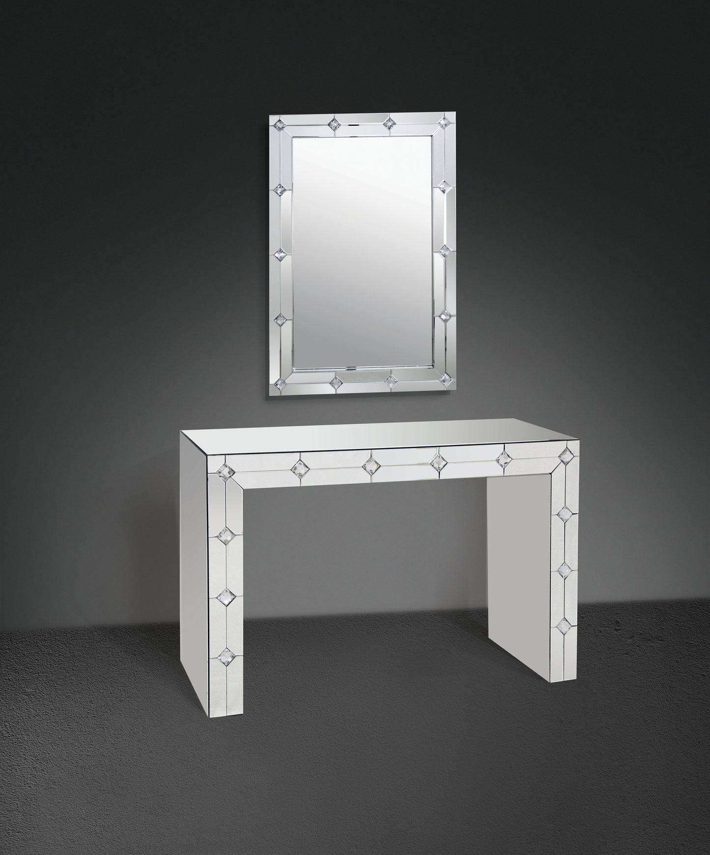 Silver Mirrored Console Table - 16" W x 47" D