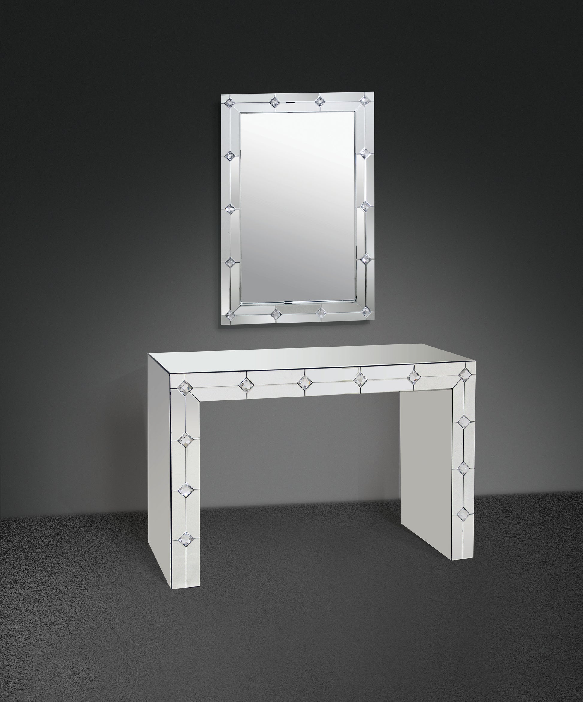 Silver Mirrored Console Table - 16" W x 47" D