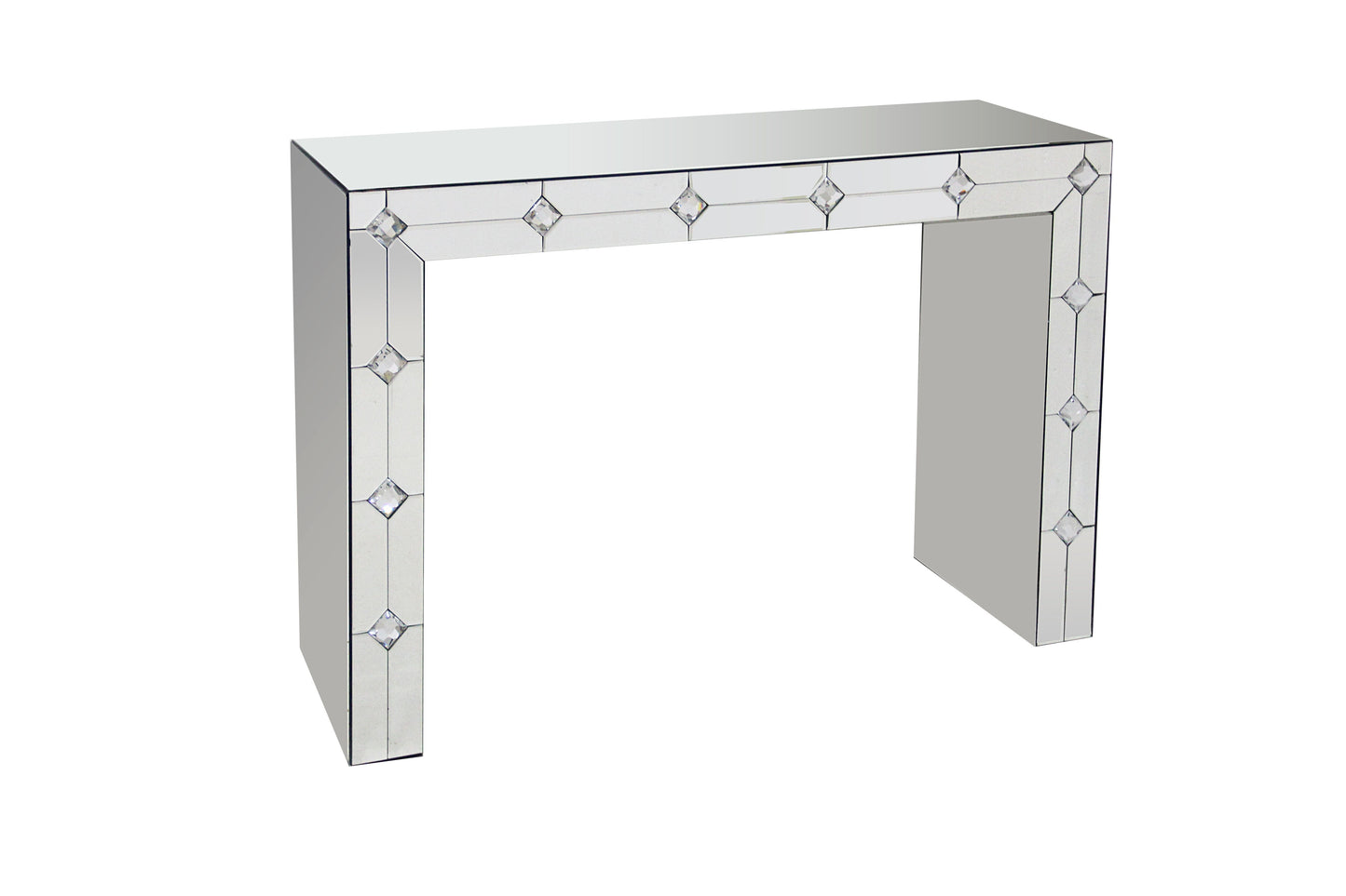 Hessa Mirrored & Faux Rhinestone Console Table (Assembled)