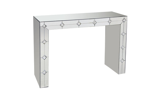 Hessa Mirrored & Faux Rhinestone Console Table (Assembled)