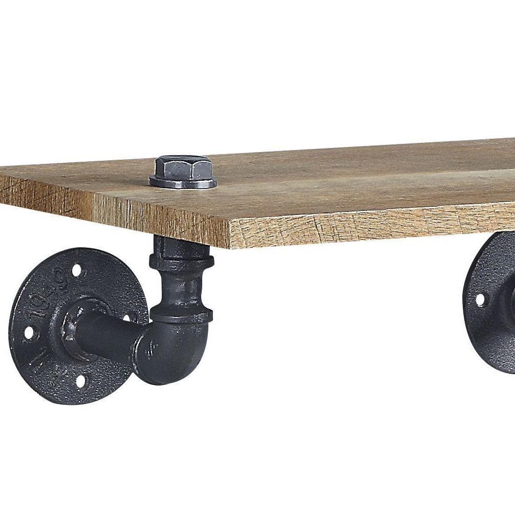 Black Oak Wall Shelf Unit - 18" Display Rack