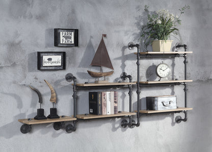 Black Oak Wall Shelf Unit - 18" Display Rack