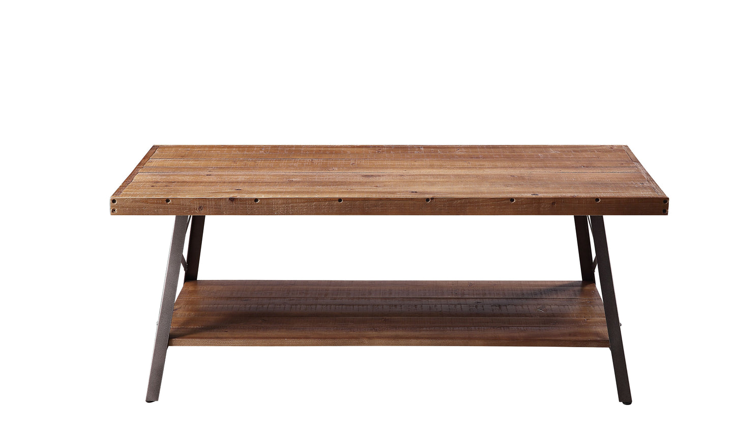 Black Oak Coffee Table with Storage Shelves