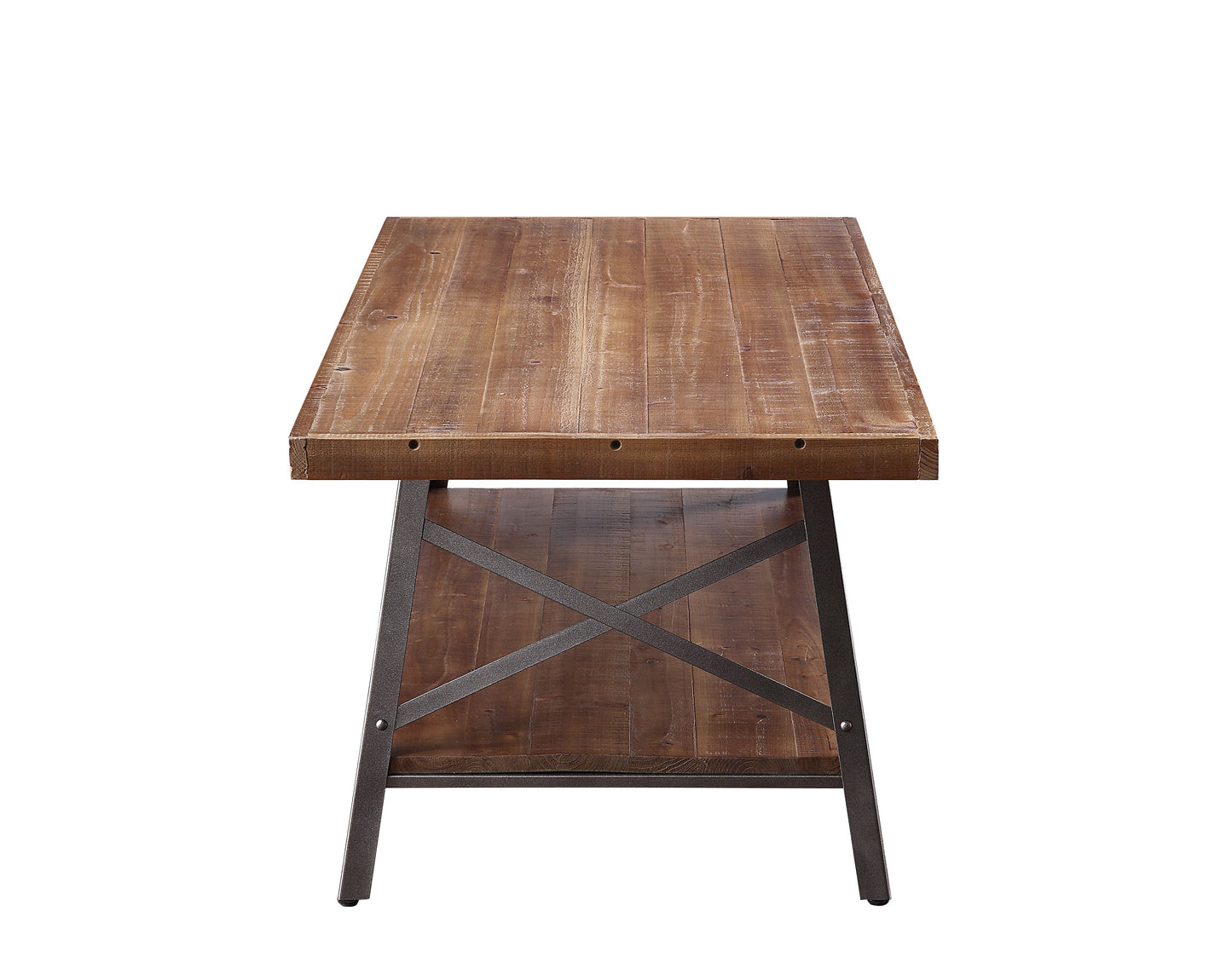 Black Oak Coffee Table with Storage Shelves