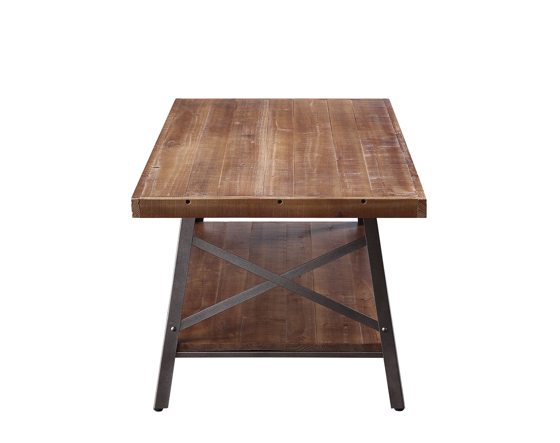 Black Oak Coffee Table with Storage Shelves