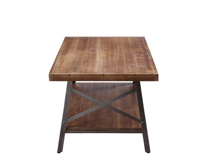Black Oak Coffee Table with Storage Shelves