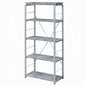 Metal Shelving Unit Bookshelf 1pc Home Office Furniture Wooden Storage Rack Shelves, Faux Concrete & Silver Finish