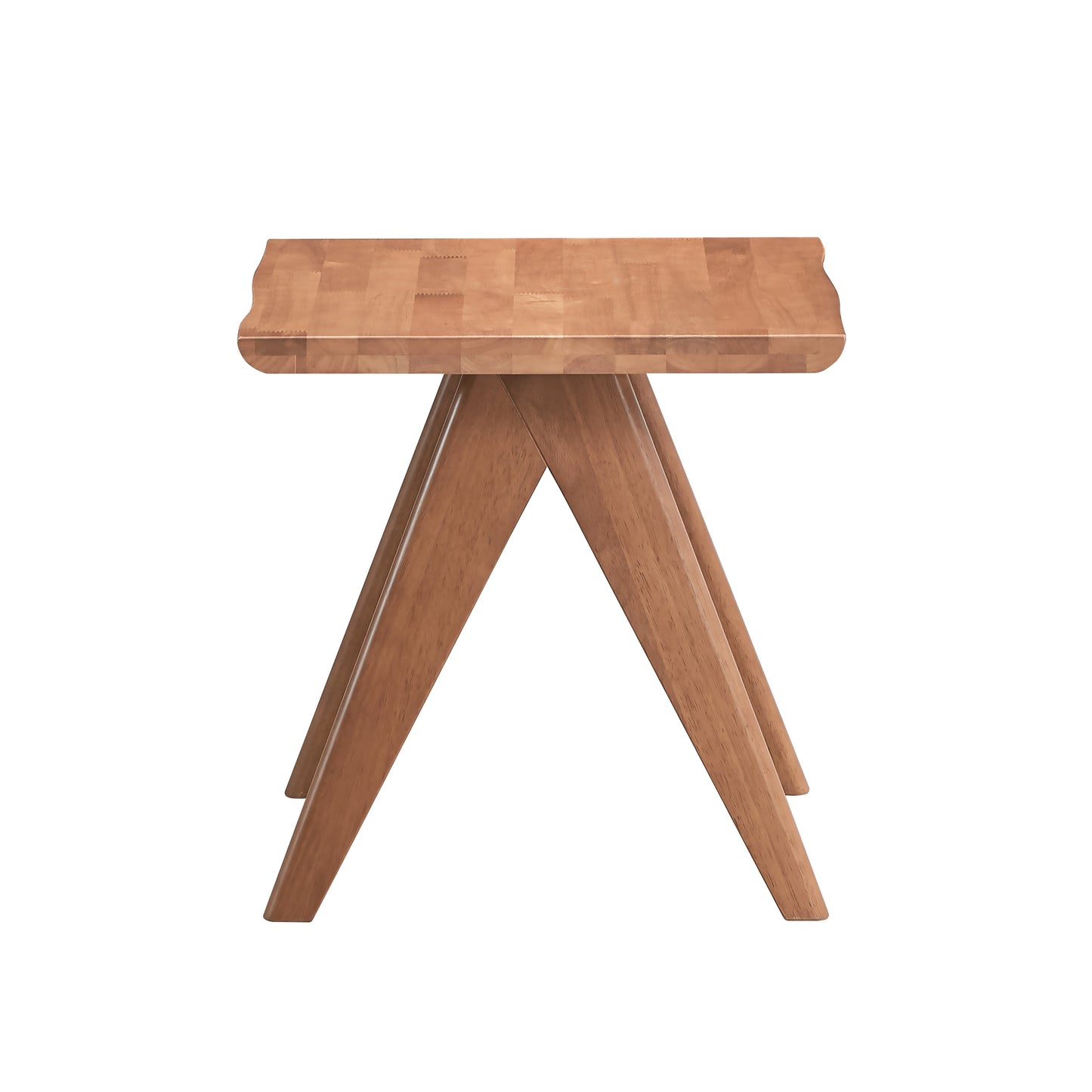 Mid-Century Modern Rattan Wood End Table for Living Room Accent