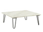 Modern Elegance White Marble Coffee Table 1pc Luxury Furniture Living Room Center-Table Black Finish Legs