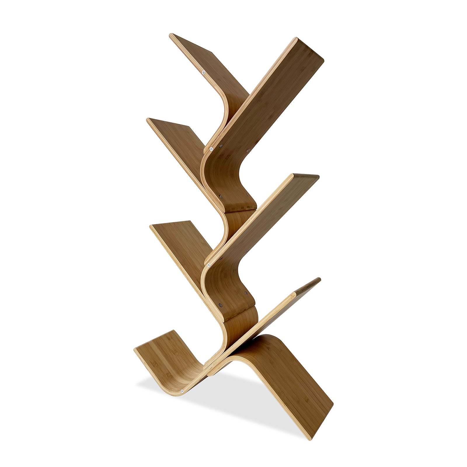 Modern Contemporary Shelf With Diagonal Open Space, Natural