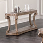 1pc Sofa Table Transitional Style Large Open Shelf Scroll Legs Dentil Moldings Oak Finish Coffee Table-Not Included