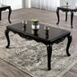 Traditional Style Rectangle Coffee Table  Curved Shaped Legs Carved Design Solid Wood Structure Espresso / Black Finish