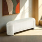 Contemporary Style Bench Built In Storage Compartment White Finish Primary Living Room