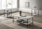 White Finish Rustic Style 3pc Table Set 1x Coffee Table 2x End Table Minimalist Style Two Layered Storage Space Primary Living Room