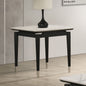 Contemporary Style 1pc End Table Sintered Stone Top Silver Capped Arrow Legs Black And White Finish