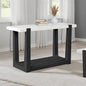 1pc Sofa Table Faux Marble Top Two Tone Design Contemporary Black And White Finish Primary Living Room