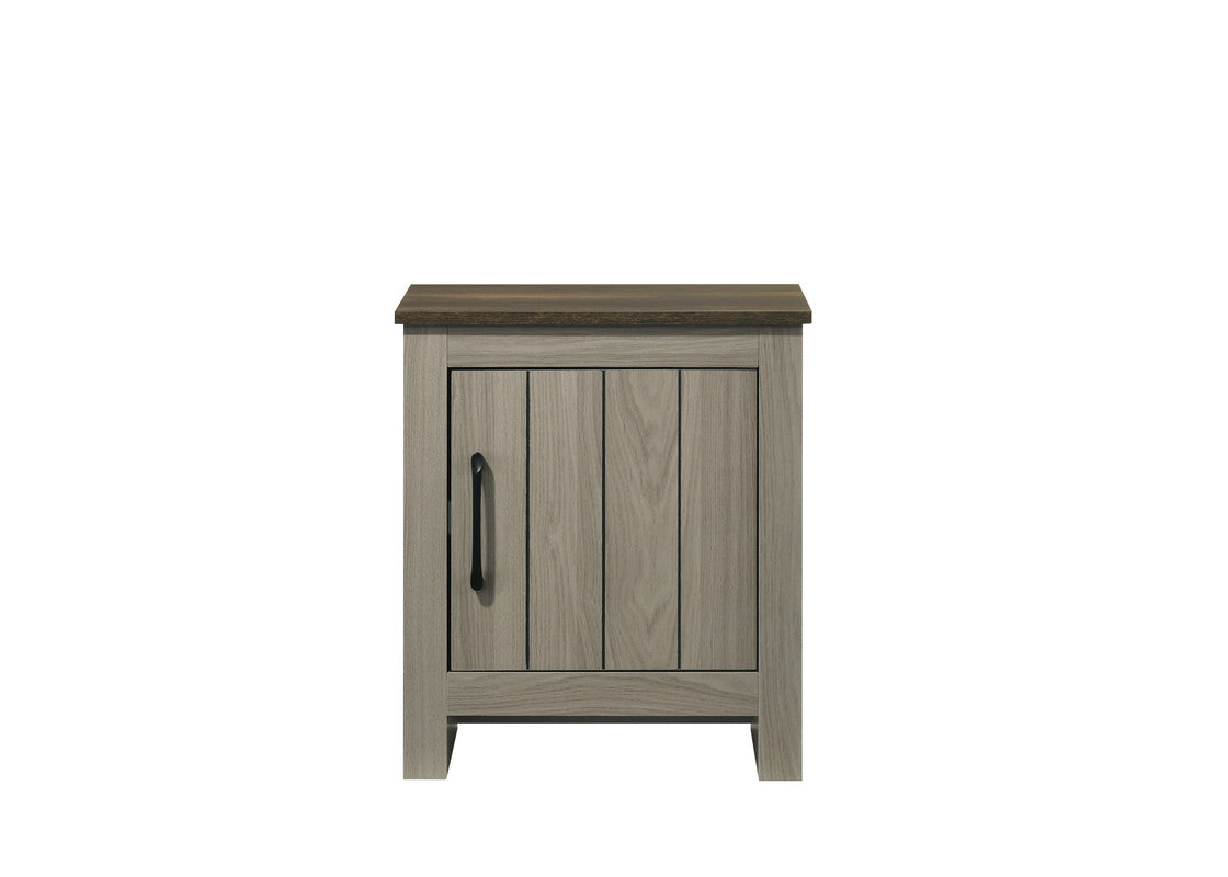 Nilda Gray Oak End Table - Storage Side Table