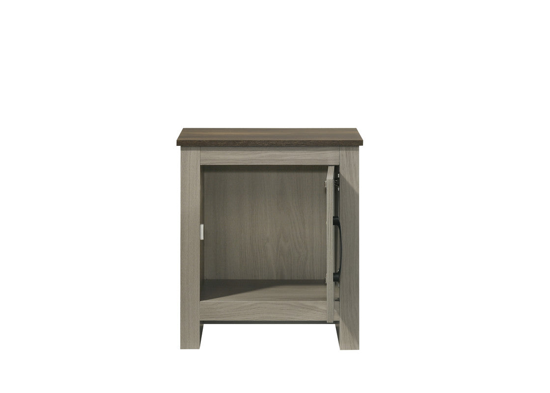 Nilda Gray Oak End Table - Storage Side Table