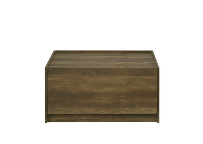 31.5" Oak Square Coffee Table with Drawers