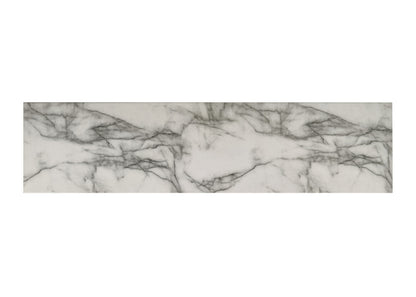 63" White Console Table with Faux Marble Top