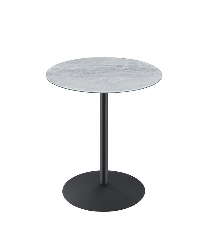 Cirillo End Table - Gray Marble Glass Top for Living Room
