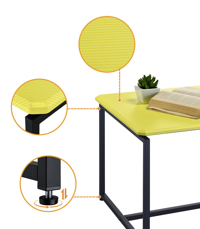 Yellow Carbon Fiber Coffee Table Set - 3 Piece for Living Room