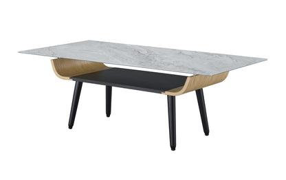 Lorenzo 47"W Coffee Table - Gray Marble Texture Top for Living Room