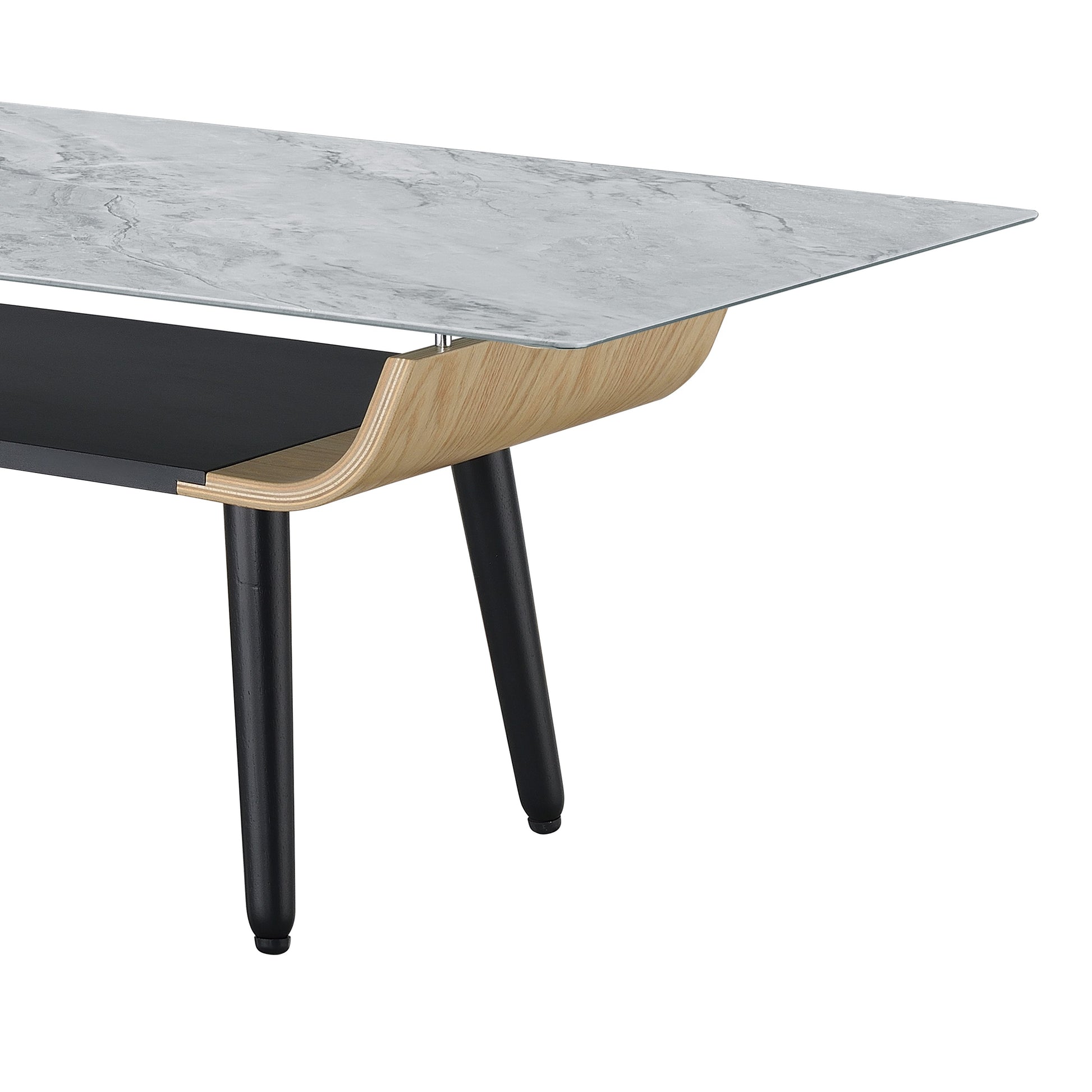 Lorenzo 47"W Coffee Table - Gray Marble Texture Top for Living Room