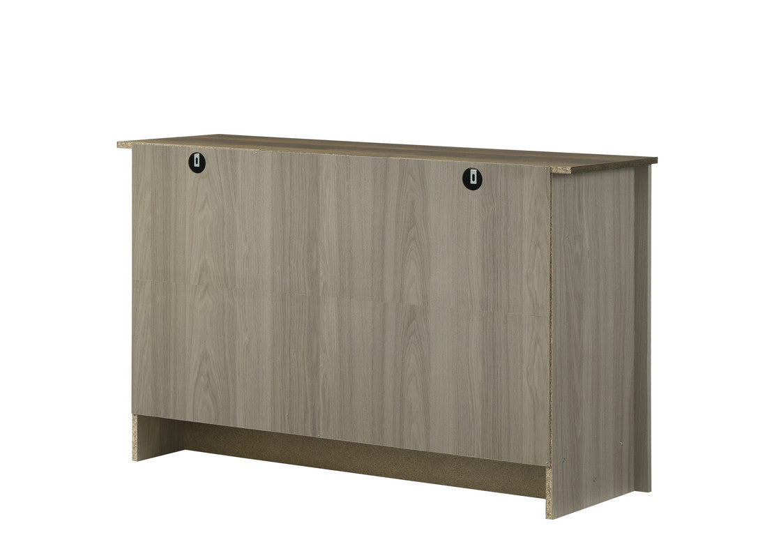 47" Oak Console Table with Storage Shelves
