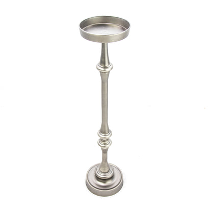 Brushed Silver Round Side Tables - Set of 2 for Living Room