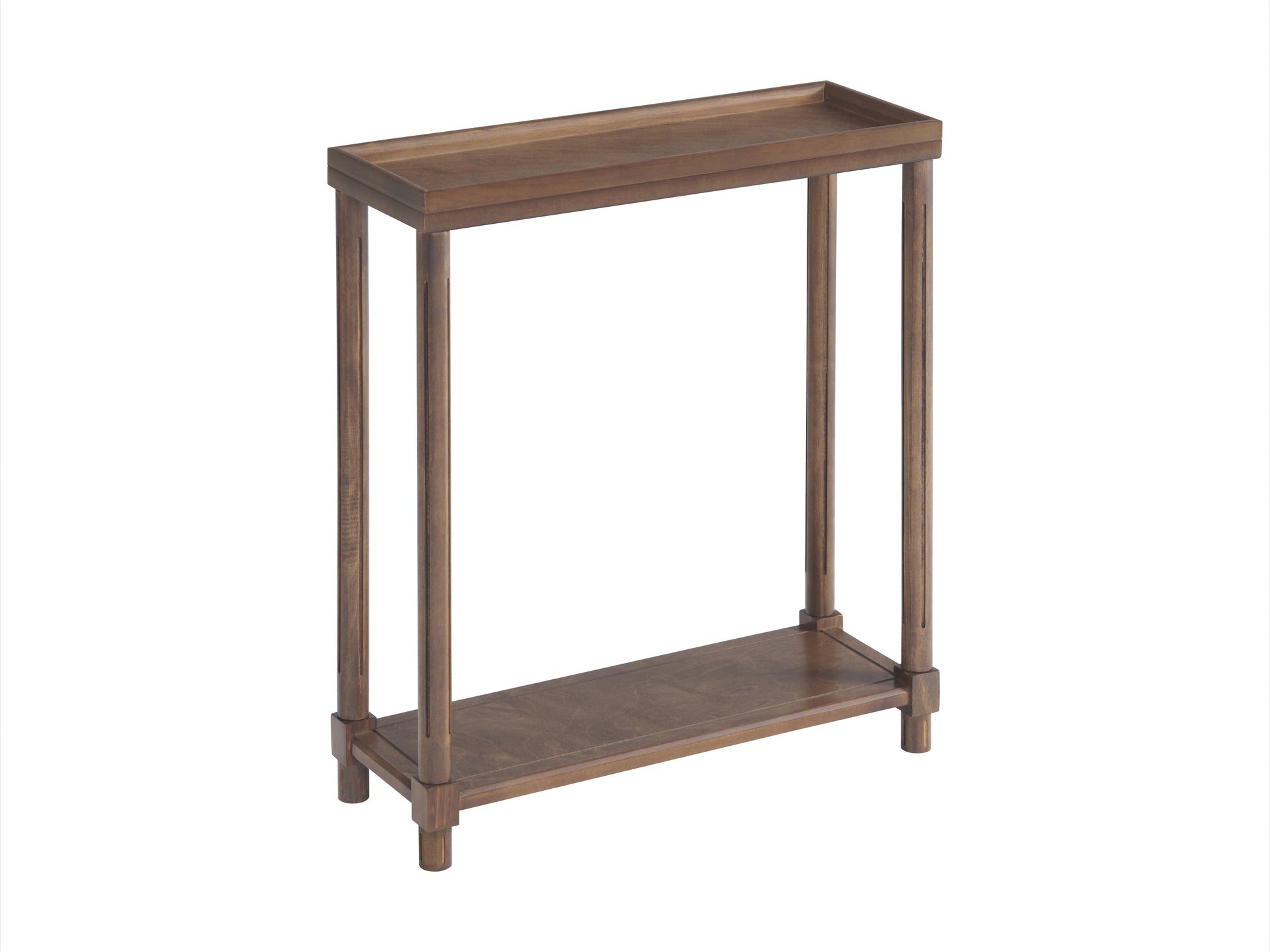 Chestnut Solid Wood Side Table Set 2-Tier for Living Room