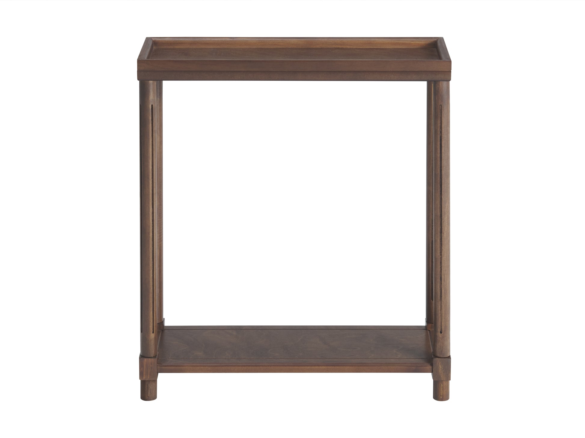 Chestnut Solid Wood Side Table Set 2-Tier for Living Room