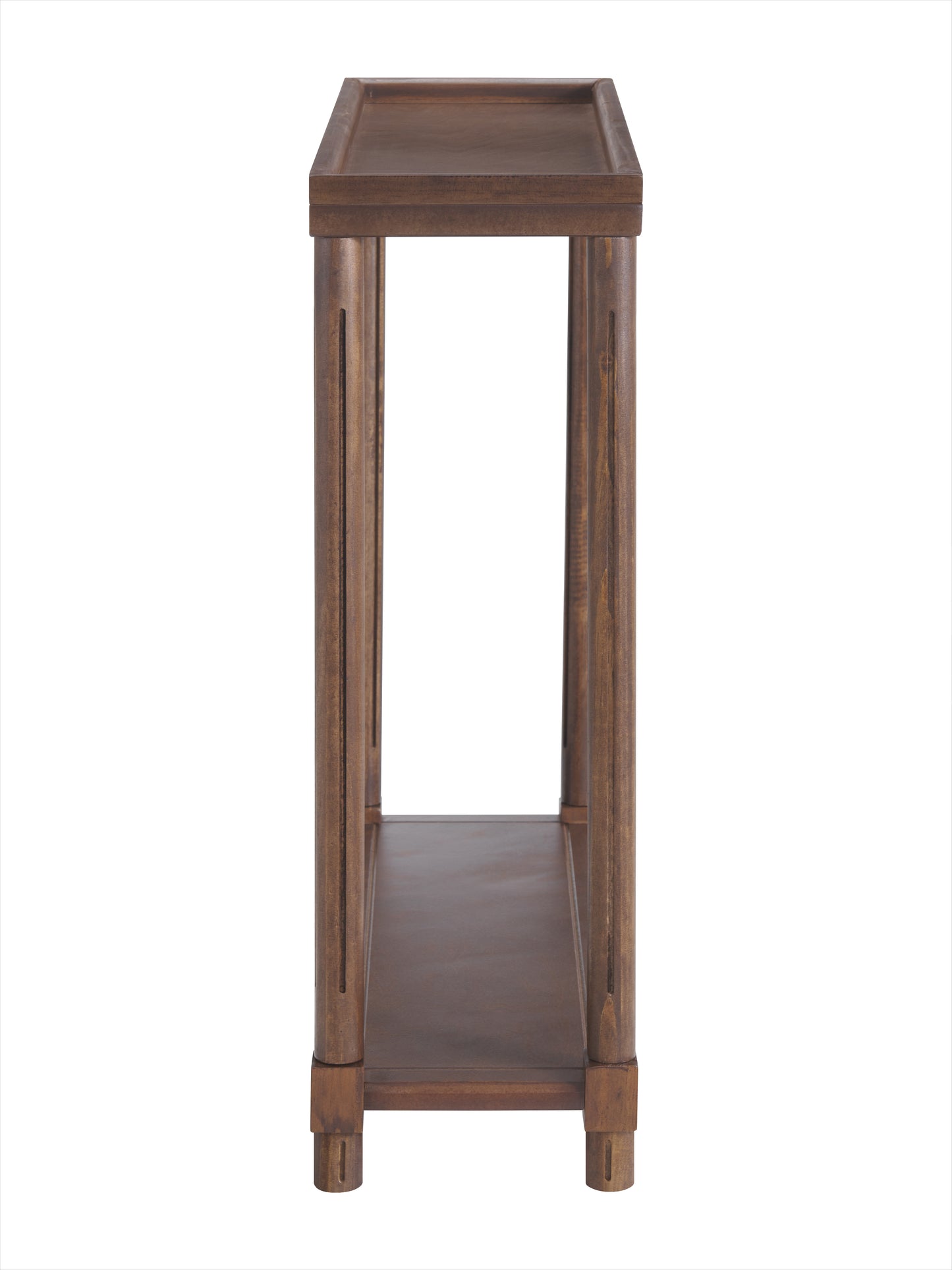 Chestnut Solid Wood Side Table Set 2-Tier for Living Room