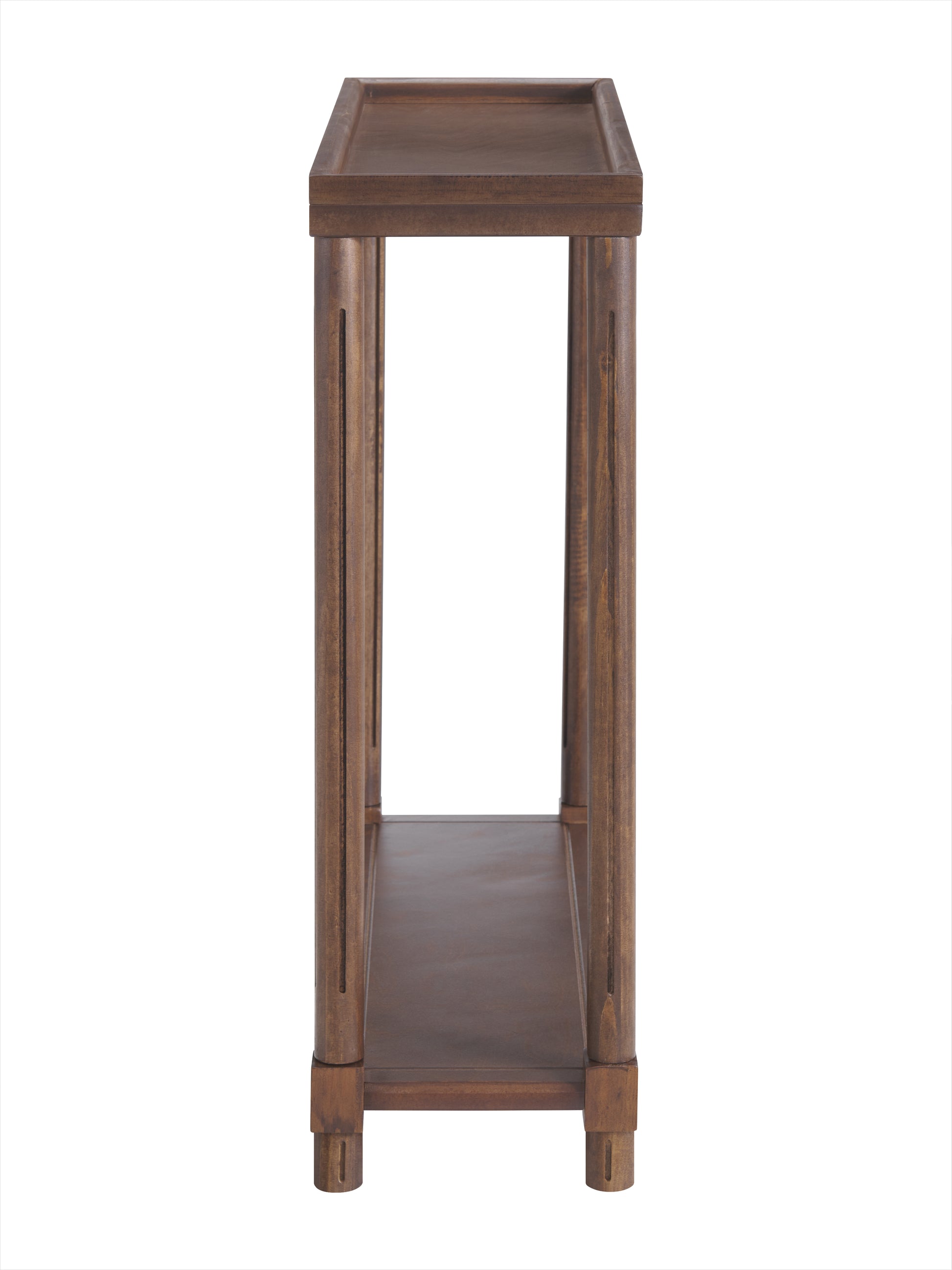 Chestnut Solid Wood Side Table Set 2-Tier for Living Room