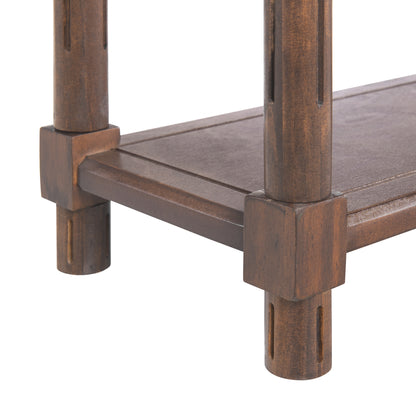 Chestnut Solid Wood Side Table Set 2-Tier for Living Room
