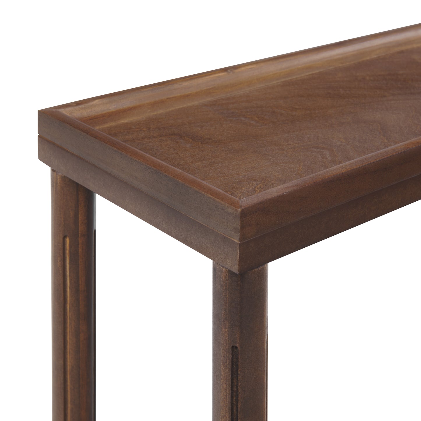 Chestnut Solid Wood Side Table Set 2-Tier for Living Room