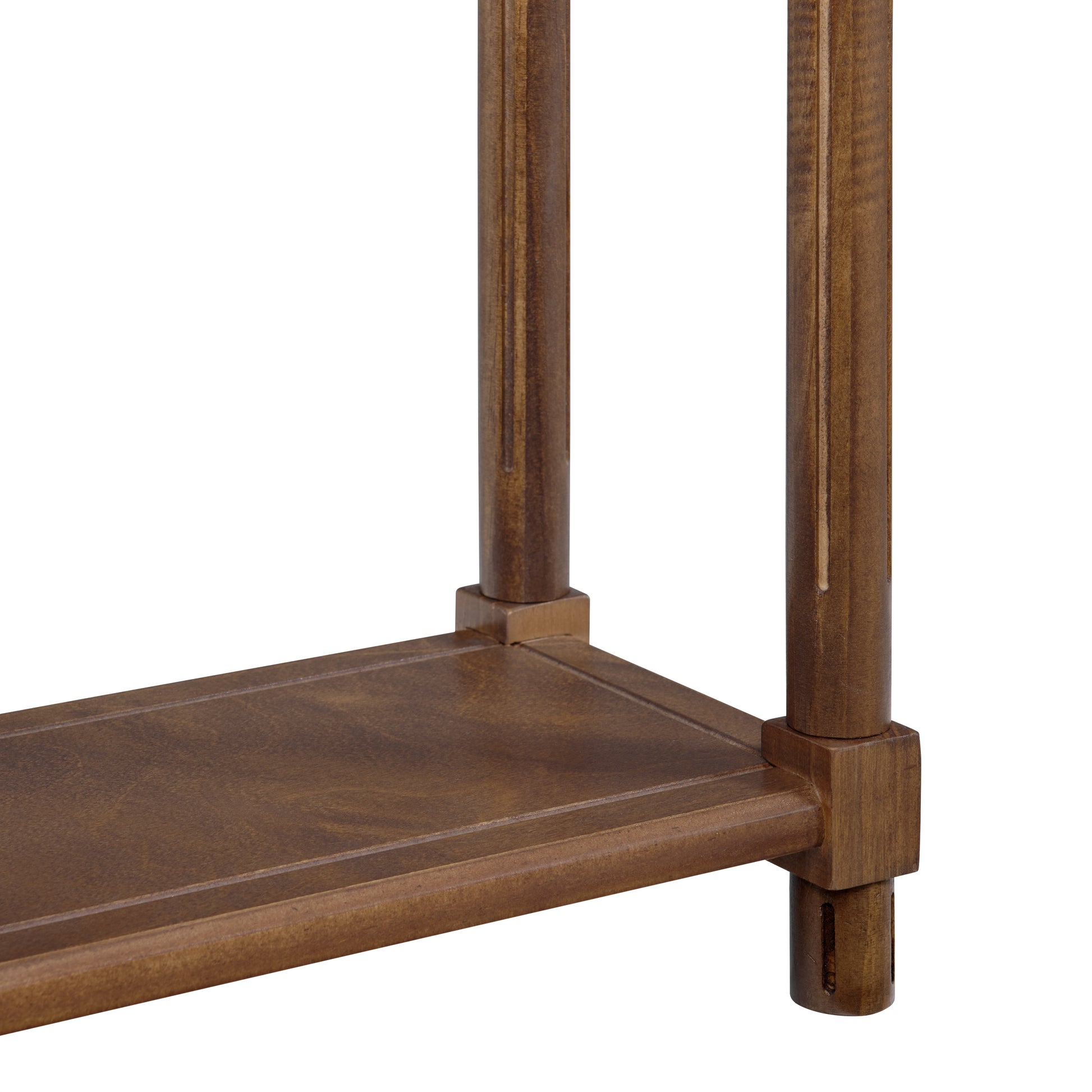 Chestnut Solid Wood Side Table Set 2-Tier for Living Room