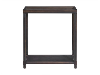 Espresso Solid Wood Side Tables Set of 2 for Living Room