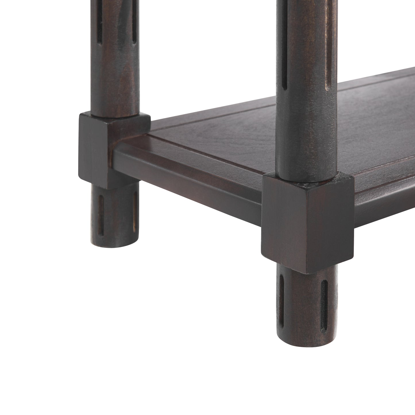 Espresso Solid Wood Side Tables Set of 2 for Living Room