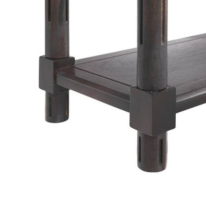 Espresso Solid Wood Side Tables Set of 2 for Living Room
