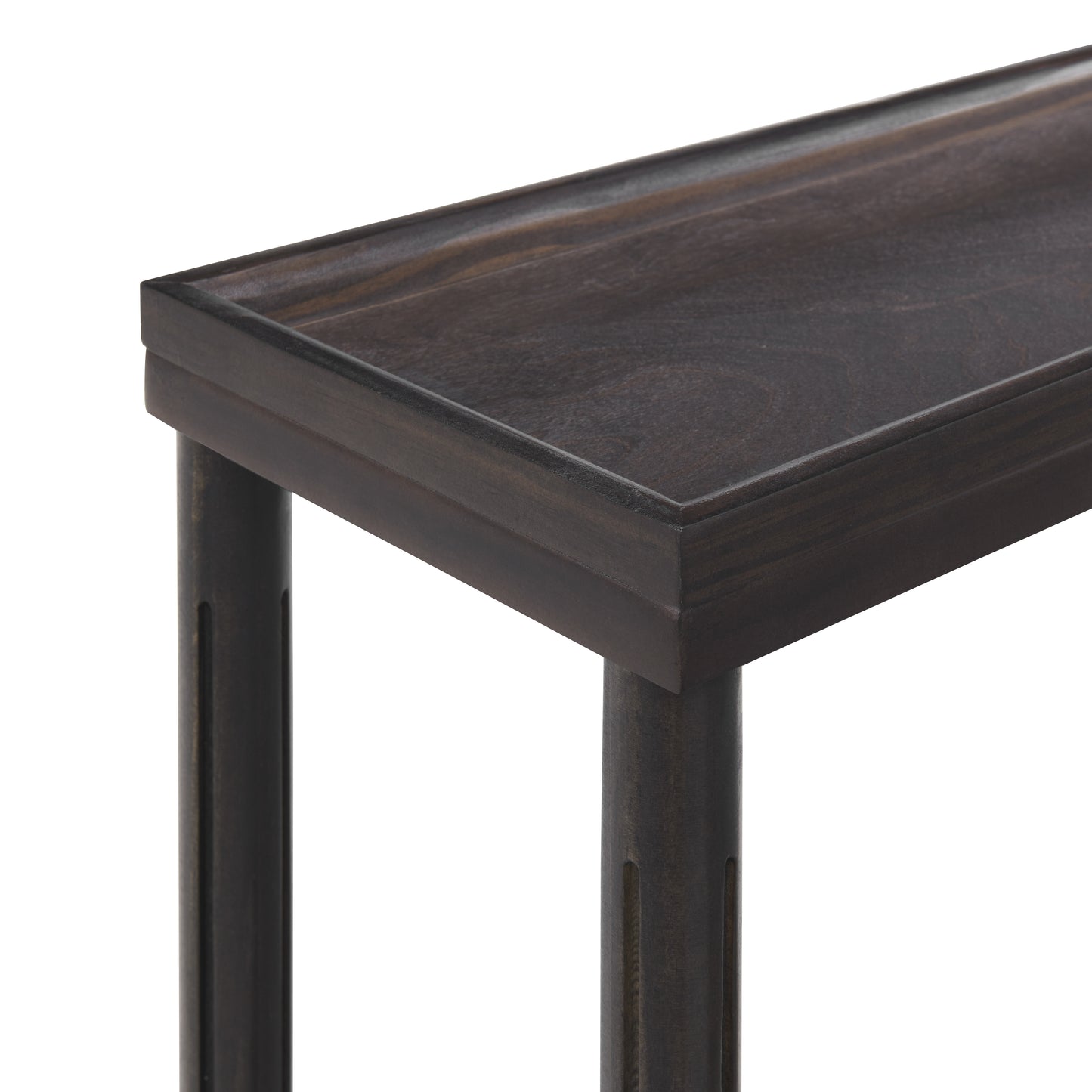 Espresso Solid Wood Side Tables Set of 2 for Living Room
