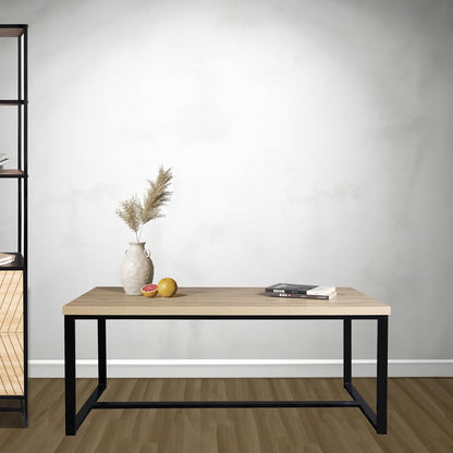 Bali Coffee Table - Natural Wood & Black Metal