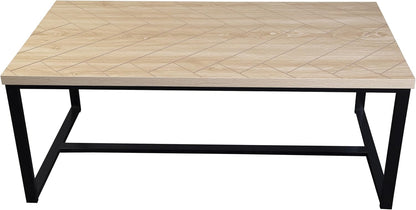 Bali Coffee Table - Natural Wood & Black Metal