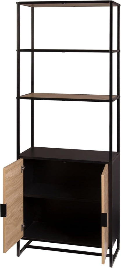 Bali Coastal Book Shelf - Black Wood Storage Unit