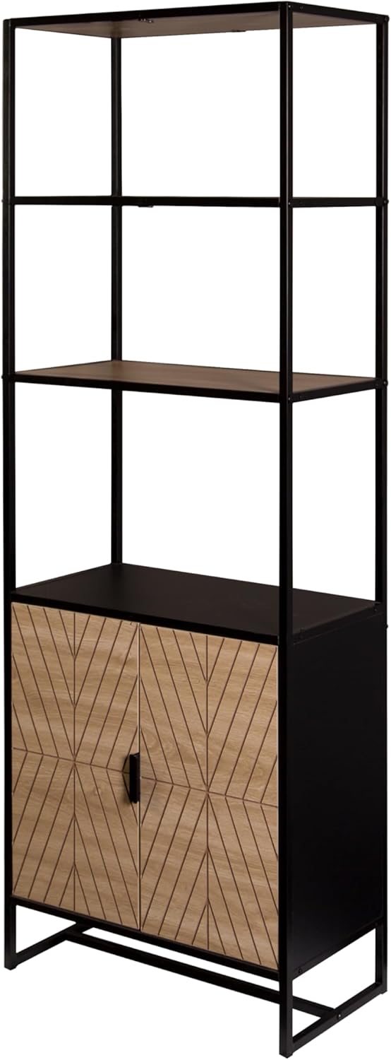 Bali Coastal Book Shelf - Black Wood Storage Unit
