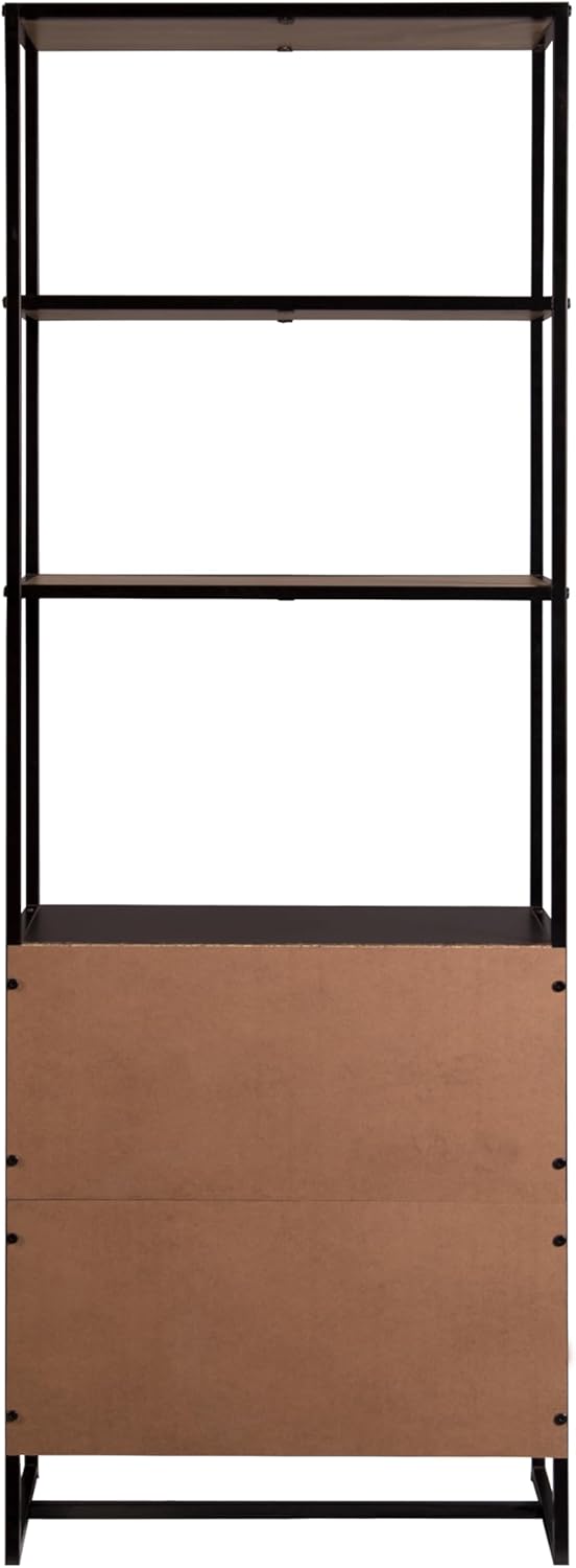 Bali Coastal Book Shelf - Black Wood Storage Unit