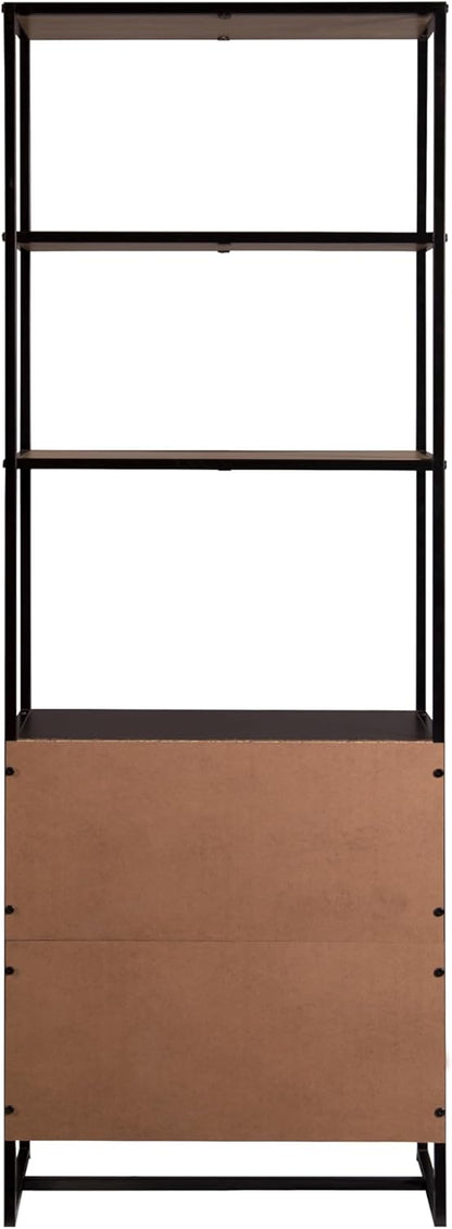 Bali Coastal Book Shelf - Black Wood Storage Unit