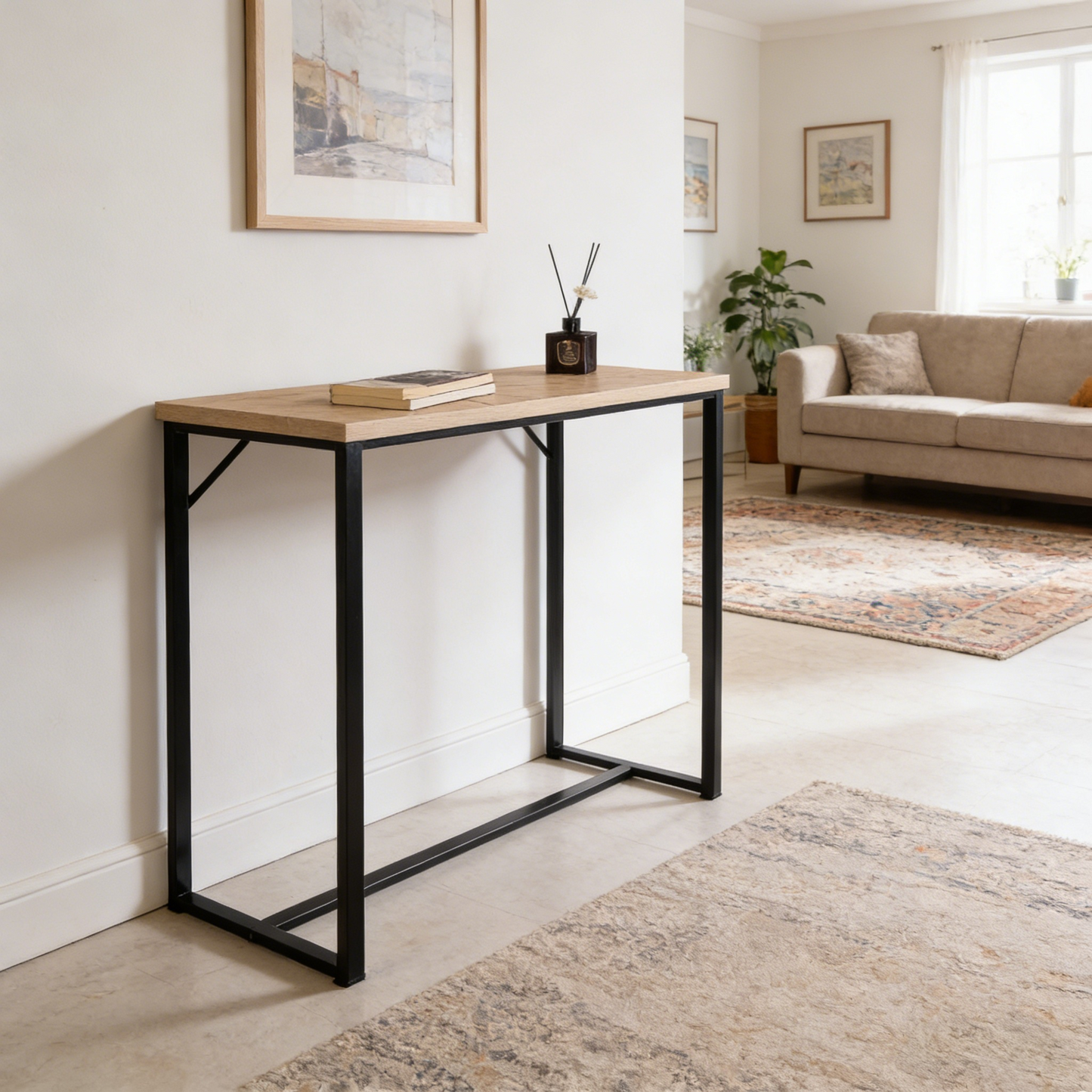 39" Wood Console Table - Coastal Modern Design