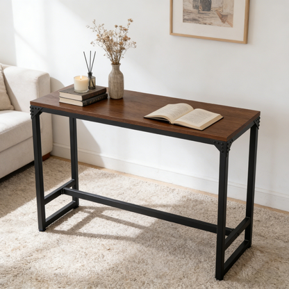 Minimalist Dark Brown Bar Table - Industrial Style